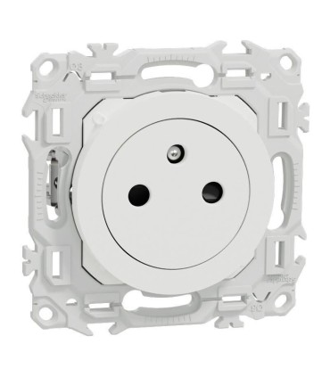 Prise à griffes Odace 2025 2P+T affleurante blanche