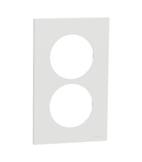 Plaque Odace 2025 - 2 postes 57mm Blanc craie