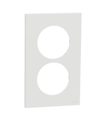 Plaque Odace 2025 - 2 postes 57mm Blanc craie