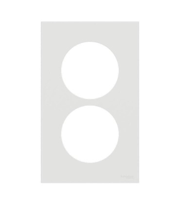 Plaque Odace 2025 - 2 postes 57mm Blanc craie