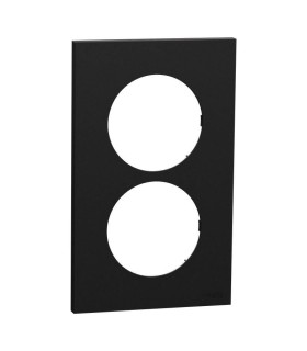 Plaque Odace 2025 2 postes 57mm Noir Onyx