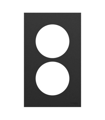 Plaque Odace 2025 2 postes 57mm Noir Onyx