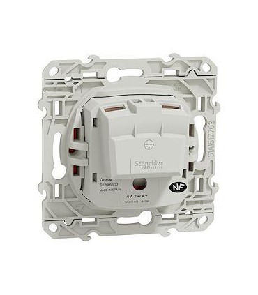 Odace, prise 2P+T Rouge, à détrompage, connexion rapide