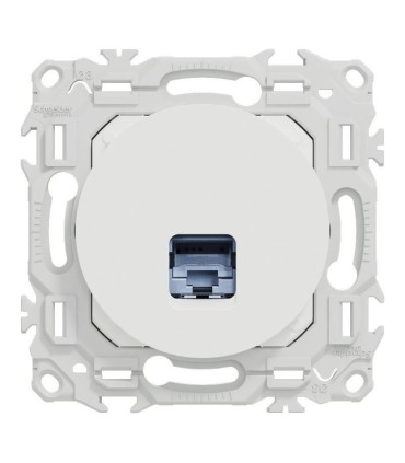 Prise RJ45 Cat6 STP blindée Odace 2025 blanche
