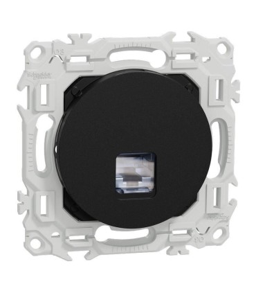 Prise RJ45 Cat6 STP blindée Odace 2025 noire