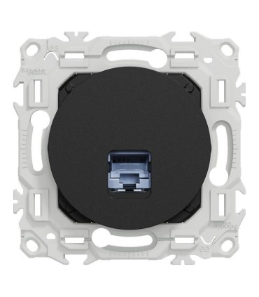 Prise RJ45 Cat6 STP blindée Odace 2025 noire