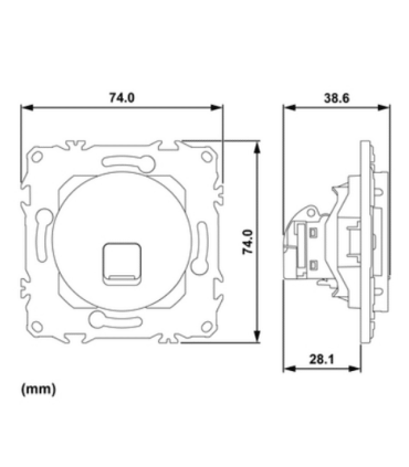 Prise RJ45 Cat6 STP blindée Odace 2025 noire