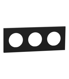 Plaque Odace 2025 Noir Onyx 3 postes