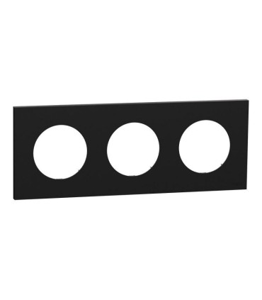 Plaque Odace 2025 Noir Onyx 3 postes