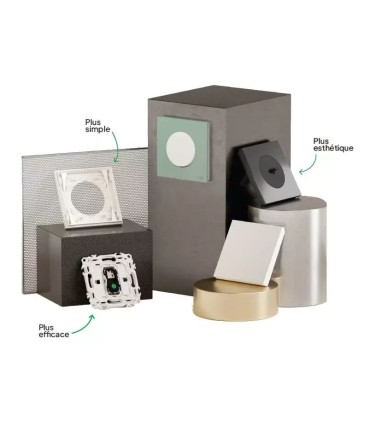 Plaque Odace 2025 Noir Onyx 3 postes