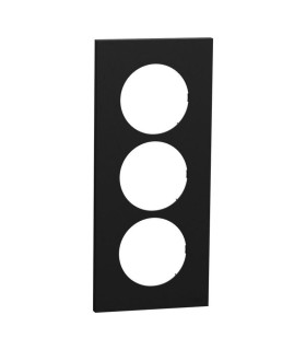 Plaque Odace 2025 Noir Onyx 3 postes entraxe 57mm