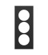 Plaque Odace 2025 Noir Onyx 3 postes entraxe 57mm