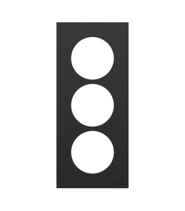 Plaque Odace 2025 Noir Onyx 3 postes entraxe 57mm