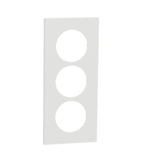 Plaque Odace 2025  3 postes entraxe 57mm Blanc craie