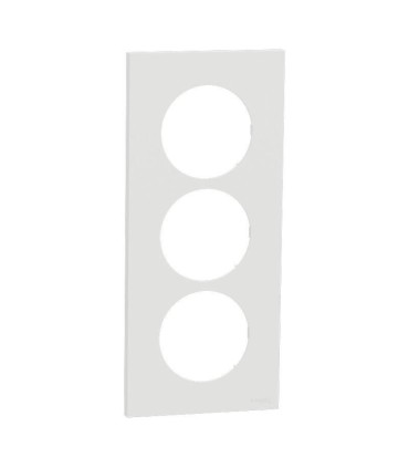 Plaque Odace 2025  3 postes entraxe 57mm Blanc craie