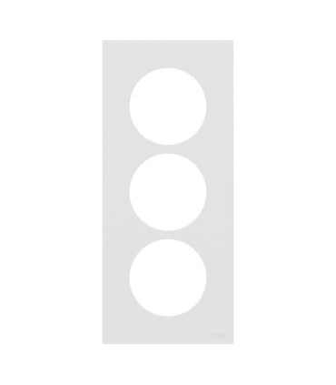 Plaque Odace 2025  3 postes entraxe 57mm Blanc craie