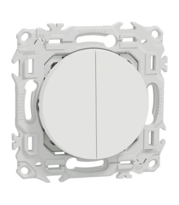 Odace 2025 Double inter V&V Poussoir blanc