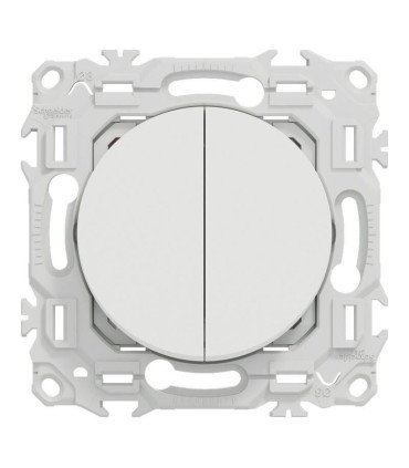 Odace 2025 Double inter V&V Poussoir blanc