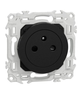 Prise 2P+T noire affleurante Odace 2025