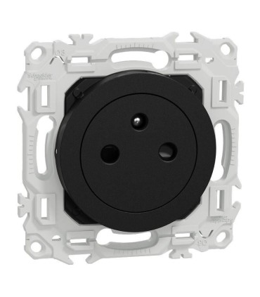 Prise 2P+T noire affleurante Odace 2025