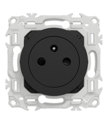 Prise 2P+T noire affleurante Odace 2025