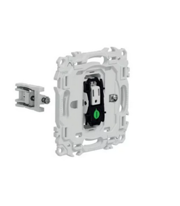 Va-et-vient ou poussoir lumineux blanc Odace 2025 LED verte 0,15mA incluse