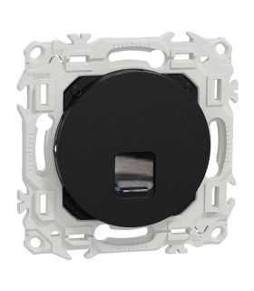 Prise RJ45 Cat6 UTP Odace 2025 noire