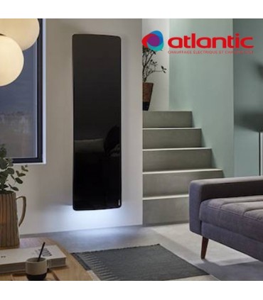 Radiateur connecté Divali Premium façade en verre vertical 2000W noir