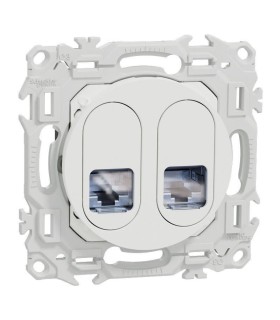 Double RJ45 Cat6 STP Odace 2025 blanche