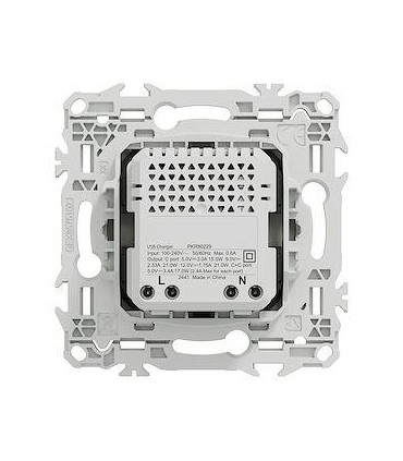 Double chargeur USB-C Odace 2025 noir