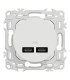 Double chargeur USB-C blanc Odace 2025