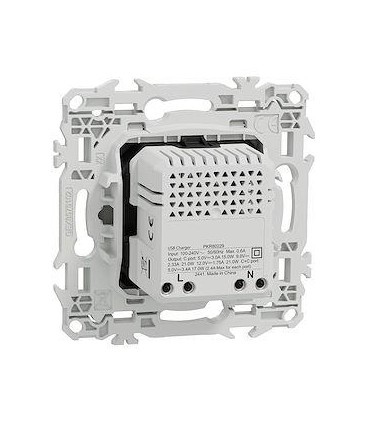 Double chargeur USB-C blanc Odace 2025