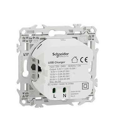 Chargeur USB C 65W  Odace 2025 blanc