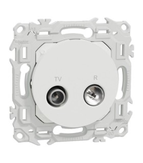 Prise double TV/FM Odace 2025 Male et Femelle blanche