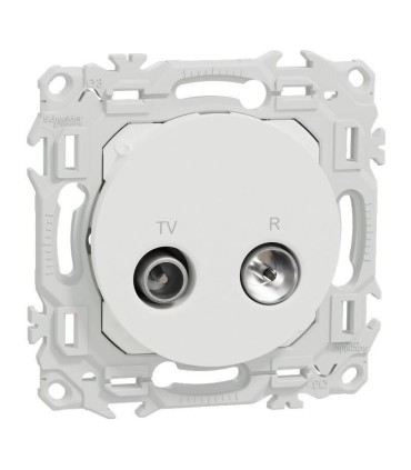 Prise double TV/FM Odace 2025 Male et Femelle blanche