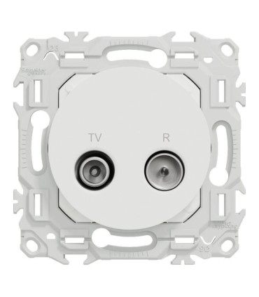 Prise double TV/FM Odace 2025 Male et Femelle blanche