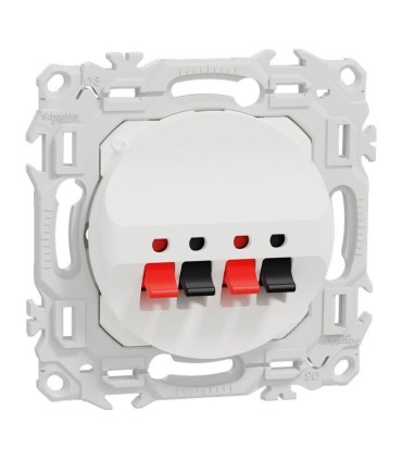 Prise double haut-parleurs Odace 2025 blanche