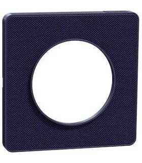 Plaque de finition Kvadrat 1 poste tissus Roi et liseré Cobalt Odace Touch