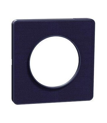Plaque de finition Kvadrat 1 poste tissus Roi et liseré Cobalt Odace Touch