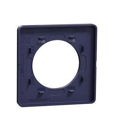 Plaque de finition Kvadrat 1 poste tissus Roi et liseré Cobalt Odace Touch