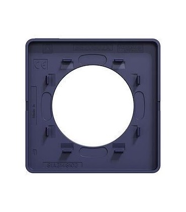 Plaque de finition Kvadrat 1 poste tissus Roi et liseré Cobalt Odace Touch