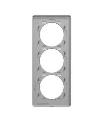 Odace Touch, plaque Ardoise avec liseré Alu 3 postes verticaux entraxe 57mm