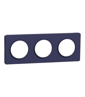 Odace Touch 2011, plaque 3 postes horiz. ou vert. entraxe 71mm bleu Cobalt