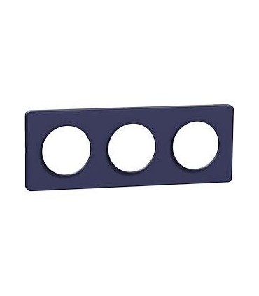 Odace Touch 2011, plaque 3 postes horiz. ou vert. entraxe 71mm bleu Cobalt