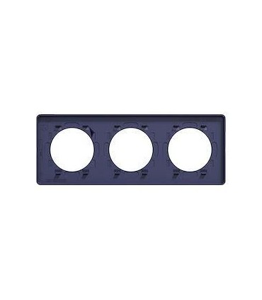 Odace Touch 2011, plaque 3 postes horiz. ou vert. entraxe 71mm bleu Cobalt