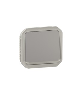 Poussoir NO-NF lumineux Plexo composable gris / Legrand