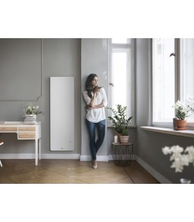 Radiateur Chaleur douce Equateur 4 vertical blanc granit 1000W