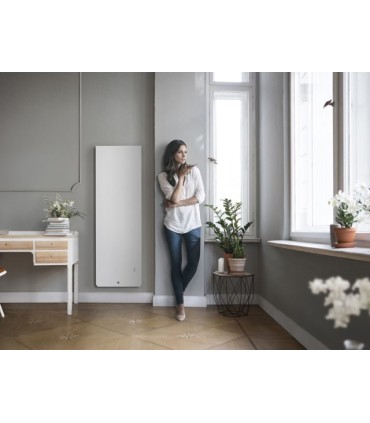 Radiateur Chaleur douce Equateur 4 vertical blanc granit 2000W