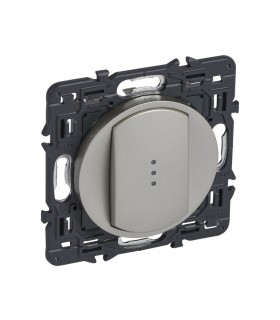 Va et vient 10 AX pour voyant avec support & enjoliveur titane