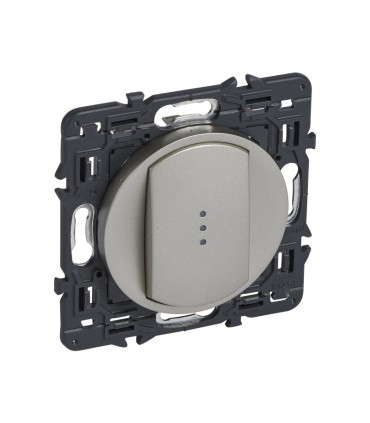 Va et vient 10 AX pour voyant avec support & enjoliveur titane